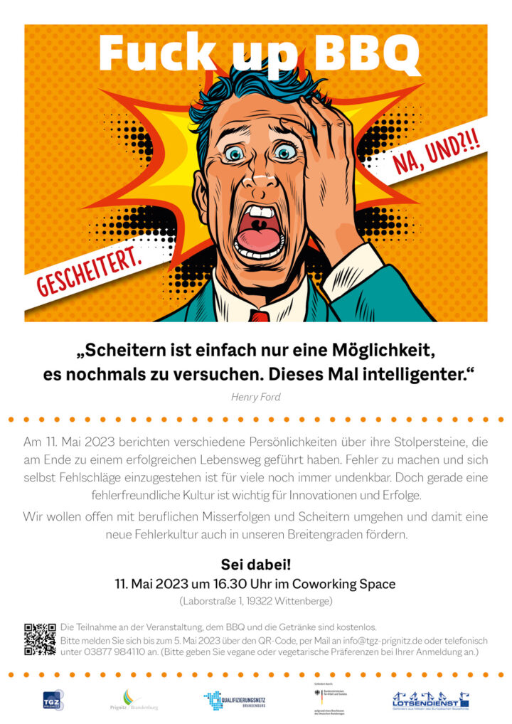Fuck Up BBQ – Stolpersteine im Erfolg – Coworking Space Wittenberge 11.05.2023